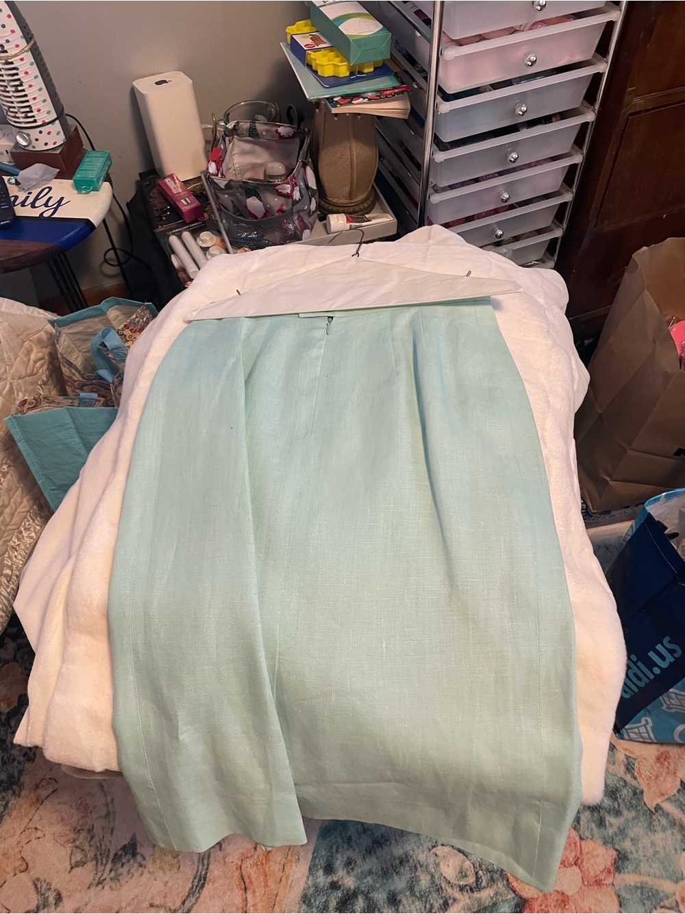 Celine Mint Green Short Sleeve Blazer and Skirt - Picture 5 of 6